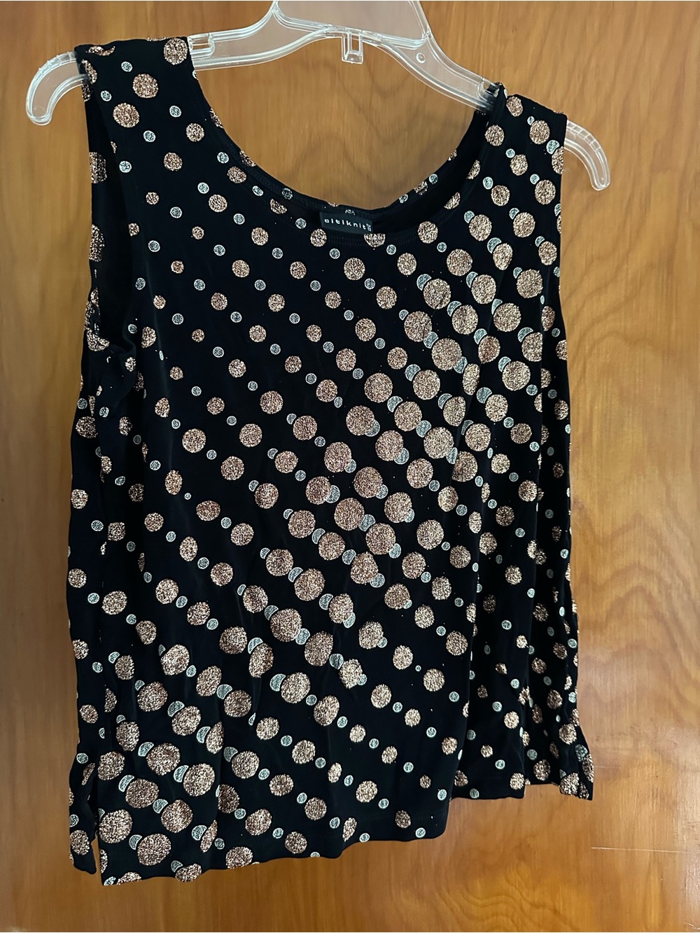 City Knits Metallic Polka Dot Sleeveless Top NWT Small